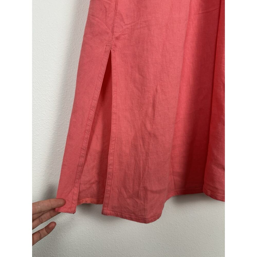 Calypso St Barth Maxi Dress Women’s Medium Linen Blend Coral Pink Beaded New - Picture 7 of 13